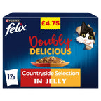Felix Doubly Delicious Countryside Selection in Jelly 12 x 85g (Pack of 4)