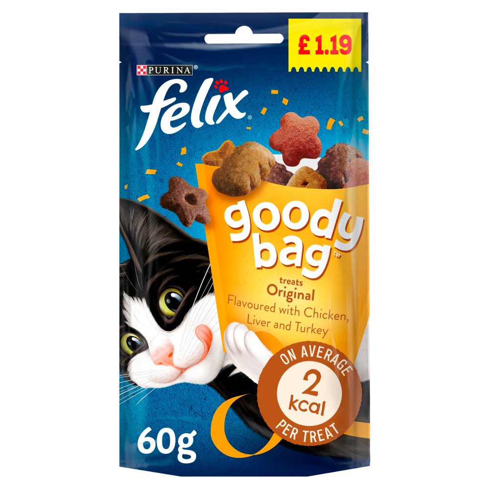Felix Goody Bag Cat Treats Original 60g (Pack of 8)