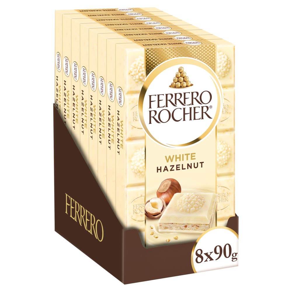 Ferrero Rocher White Chocolate Hazelnut 90g (Pack of 8)