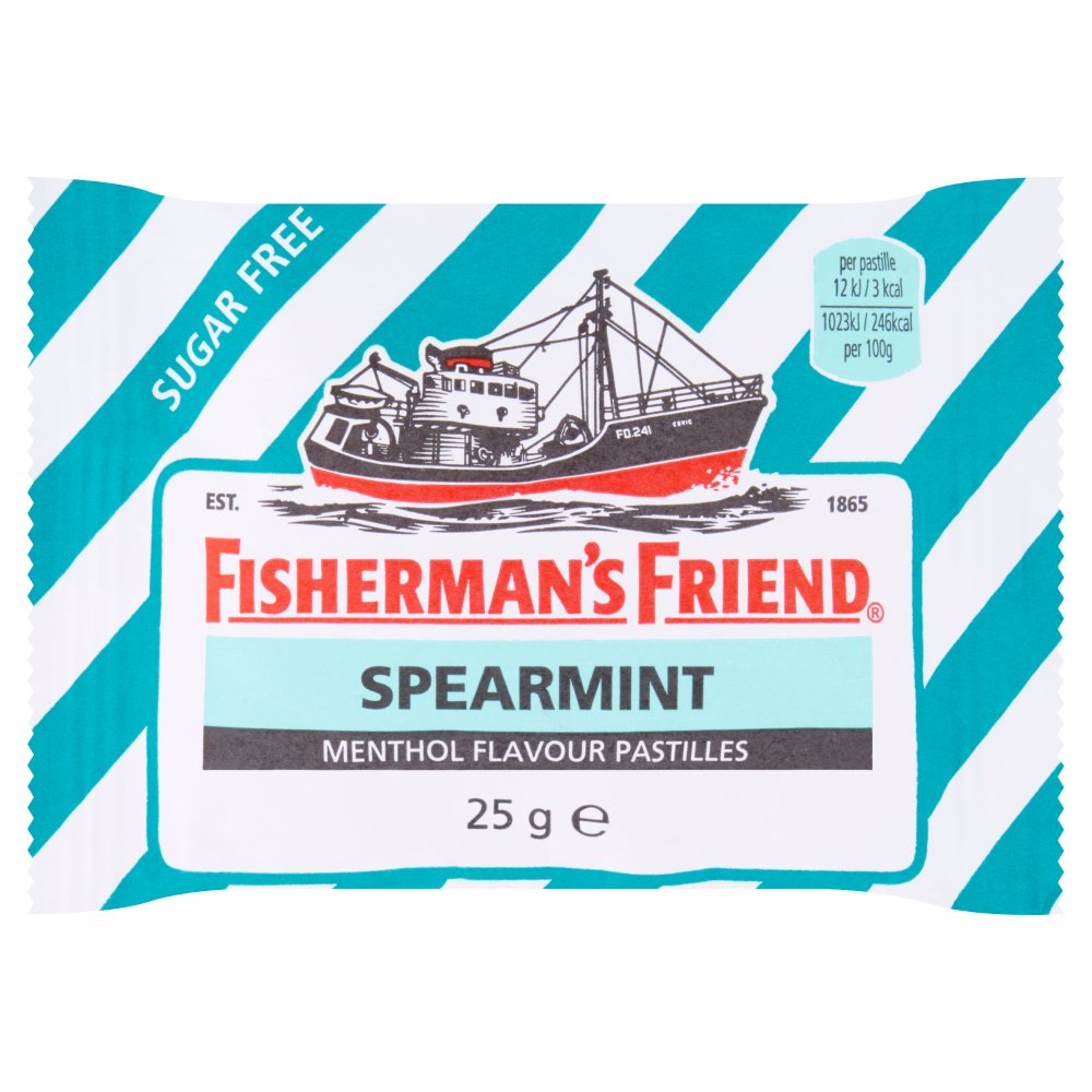 Fisherman's Friend Sugar Free Spearmint Menthol Flavour Pastilles 25g (Pack of 24)