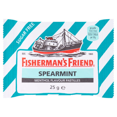 Fisherman's Friend Sugar Free Spearmint Menthol Flavour Pastilles 25g (Pack of 24)