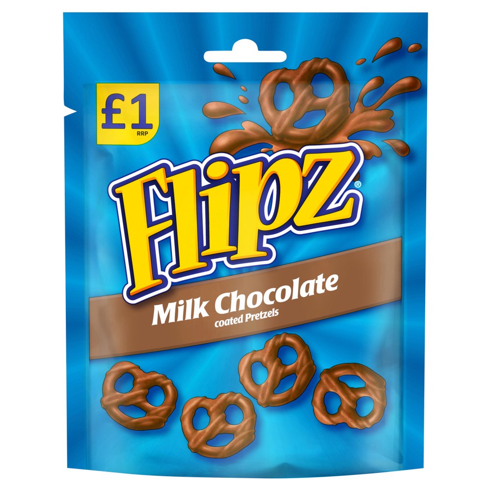Flipz Milk Chocolate Coated Pretzel Snacks 80g (Pack of 6)