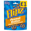 Flipz Peanut Butter Flavour Coated Pretzel Snacks 80g (Pack of 6)