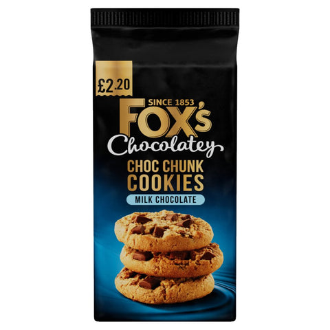 Fox's Fabulous Milk Chocolate Cookies 180g (Pack of 8)