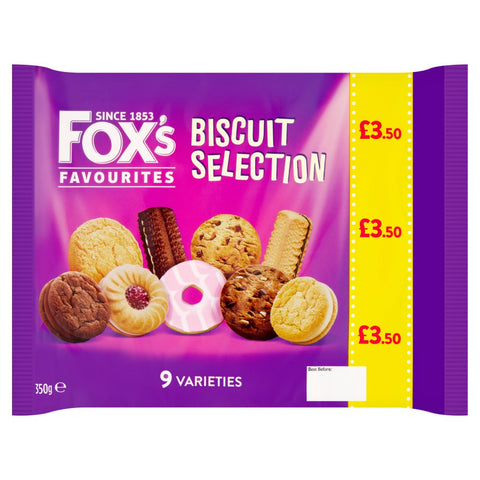 Fox's Favourites 9 Varieties Biscuit Selection 350g (Pack of 6)