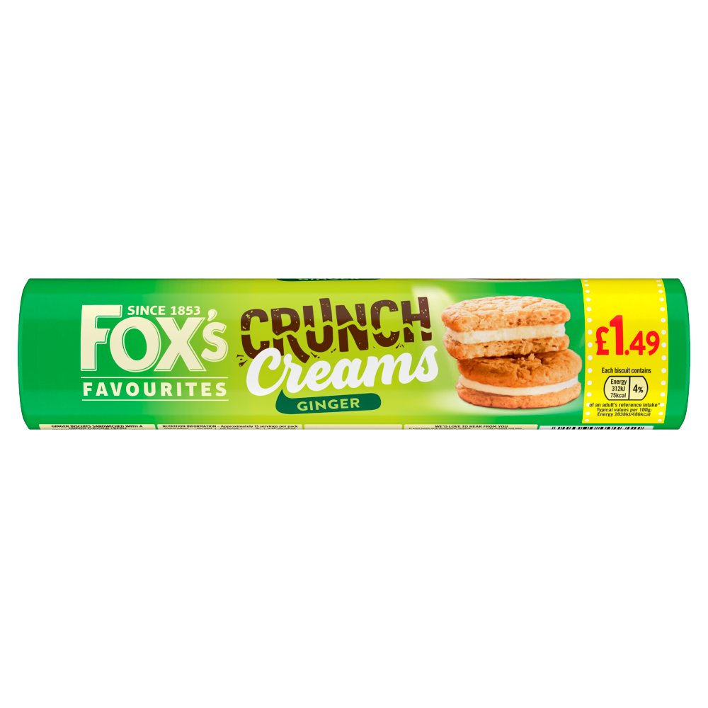 Fox Favourites Crunch Creams Ginger 200g (Pack of 12)