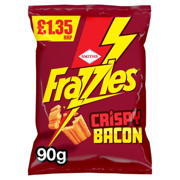 Smiths Frazzles Crispy Bacon Snacks Crisps 90g (Pack of 18)