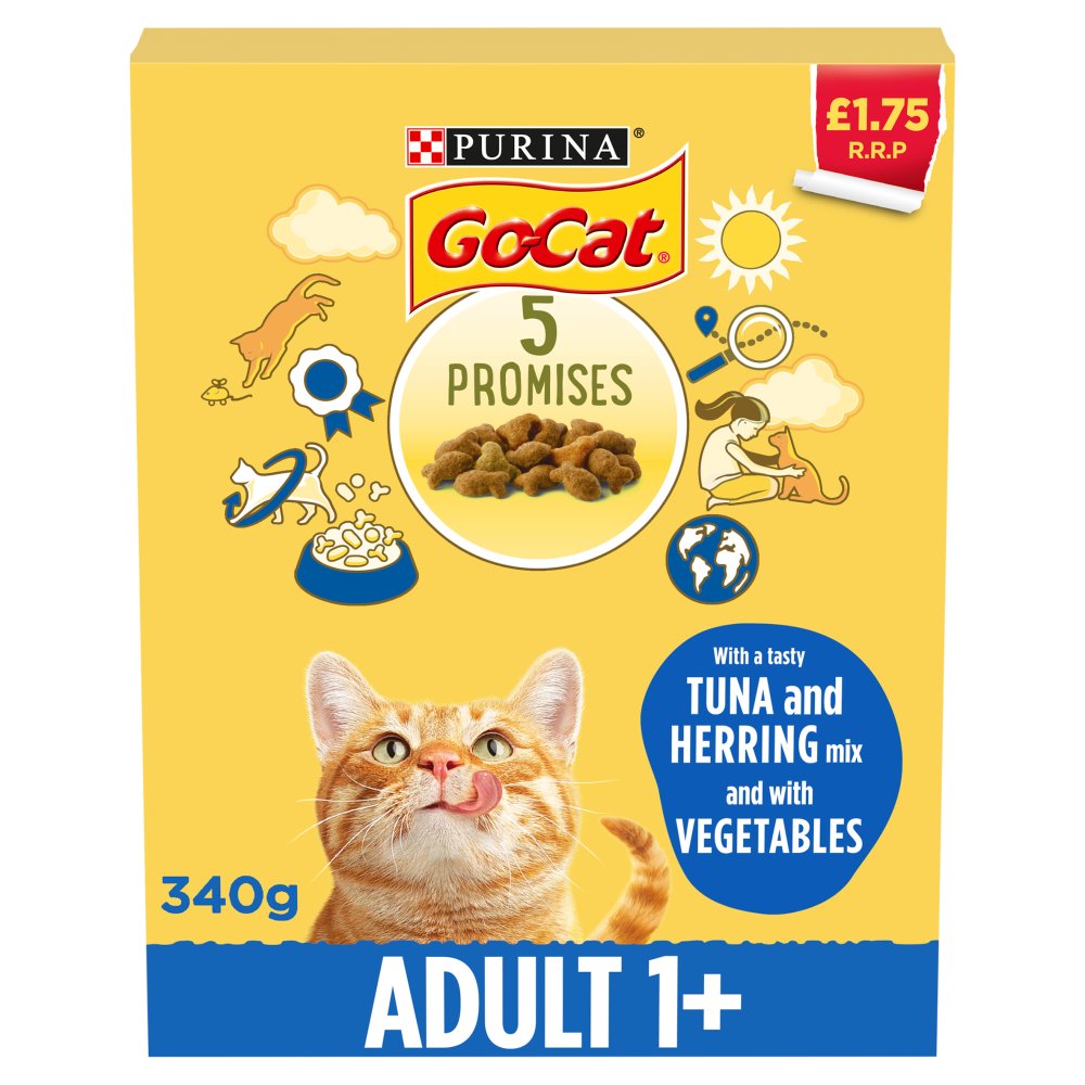 GO-CAT Herring and Tuna Dry Cat Food 340g (Pack of 6)