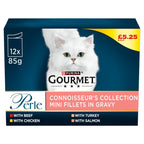 Gourmet Perle Connoisseur's Collection Mini Fillets in Gravy 12 x 85g (Pack of 4)