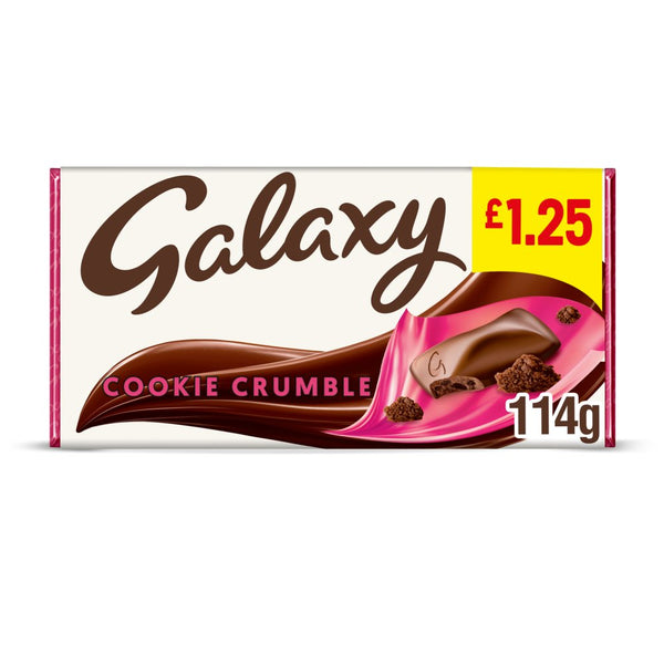 Galaxy Cookie Crumble & Milk Chocolate Block Bar 114g (Pack of 24)