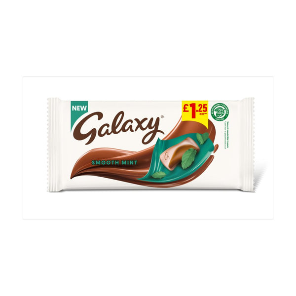Galaxy Smooth Mint Chocolate Block Bar 110g (Pack of 24)