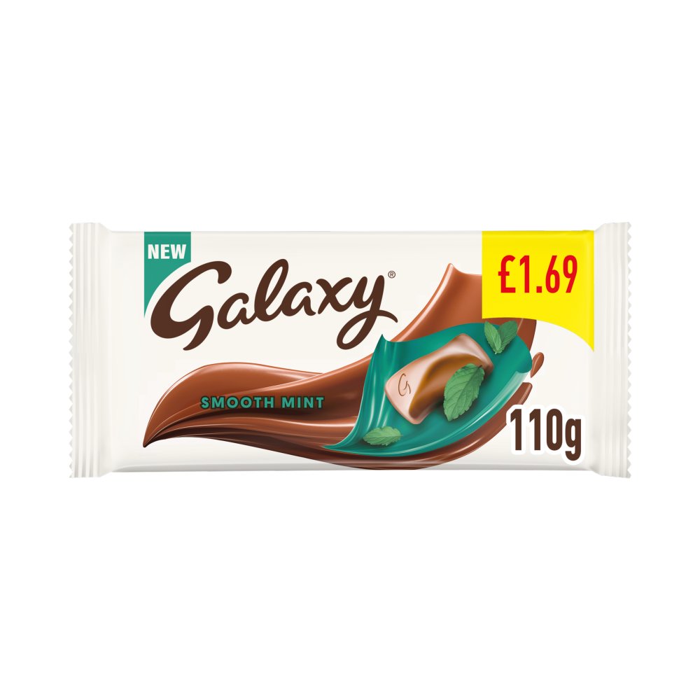 Galaxy Smooth Mint Chocolate Block Bar 110g (Pack of 24)