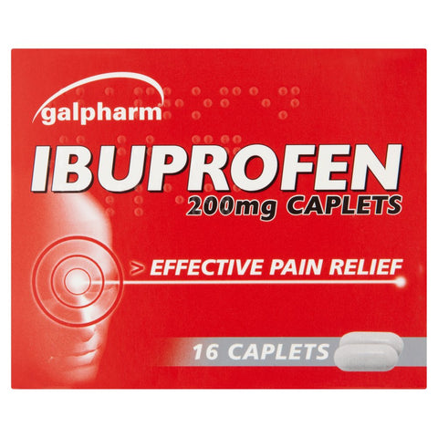 Galpharm Ibuprofen 200mg Caplets 16 Caplets (Pack of 12)