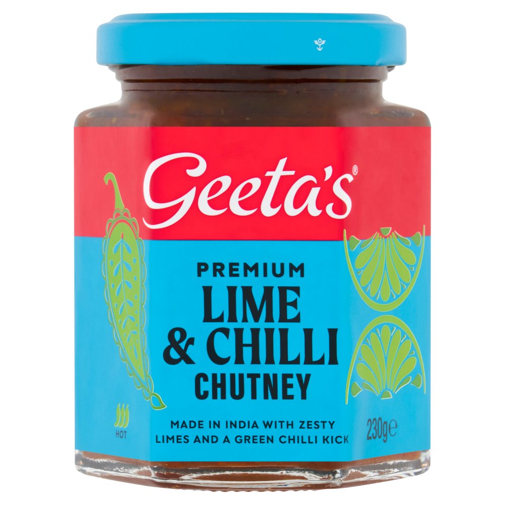 Geeta's Premium Lime & Chilli Chutney 230g (Pack of 6)