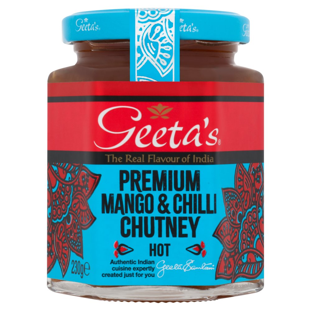 Geeta's Premium Mango & Chilli Chutney Hot 230g (pack of 6)
