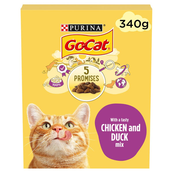 Go-Cat with a Tasty Chicken and Duck Mix 1+ Years 340g (Pack of 6)