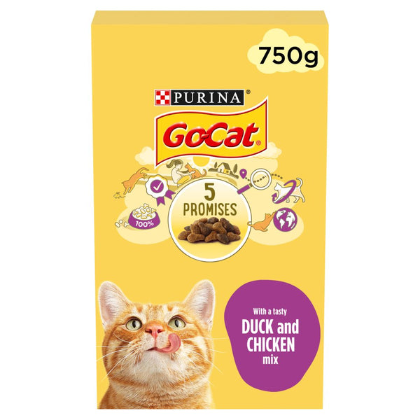 Go-Cat with a Tasty Duck and Chicken Mix 1+ Years 750g (Pack of 5)