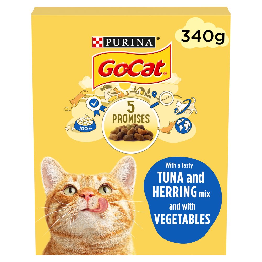 Go-Cat with a Tasty Tuna and Herring Mix and with Vegetables 1+ Years 340g (Pack of 6)