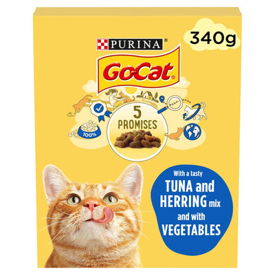 Go-Cat with a Tasty Tuna and Herring Mix and with Vegetables 1+ Years 340g (Pack of 6)