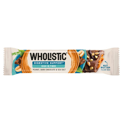Go Ahead Wholistic Peanut, Dark Chocolate & Sea Salt Nut Butter Filled Bar 40g (Pack of 12)