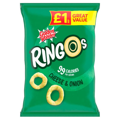 Golden Wonder Ringos Cheese & Onion 40g (Pack of 18)