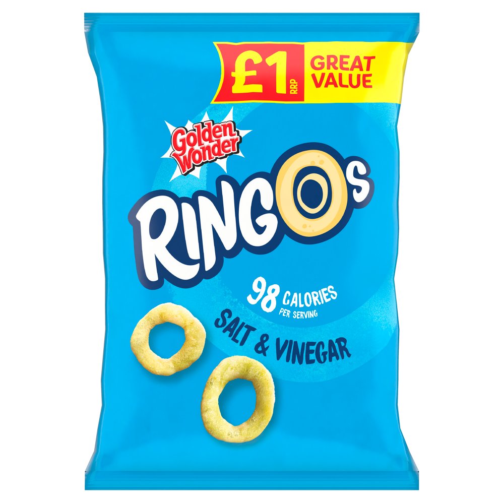 Golden Wonder Ringos Salt & Vinegar 40g (Pack of 18)
