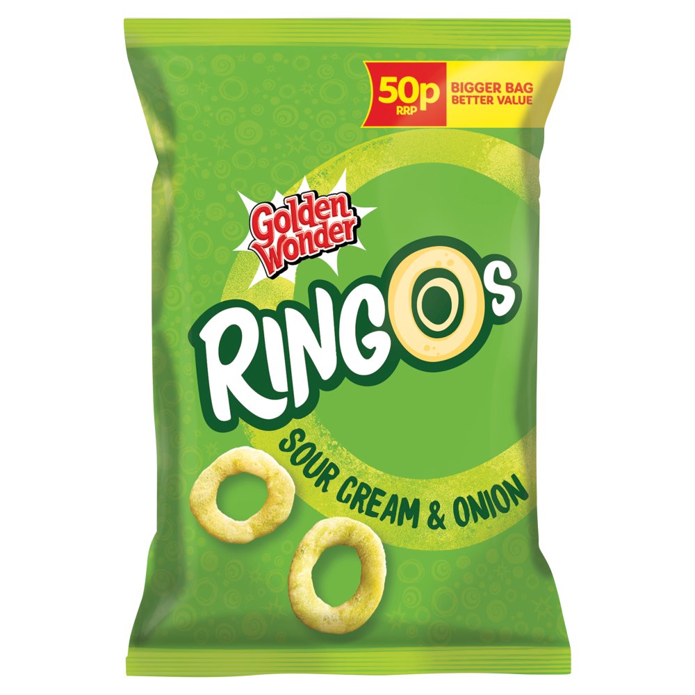 Golden Wonder Ringos Sour Cream & Onion 25g (Pack of 24)