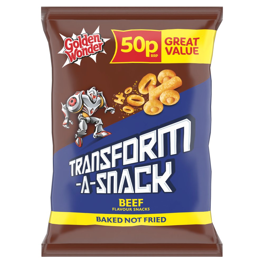 Golden Wonder Transform-A-Snack Beef Flavour Snacks 27g (Pack of 30)