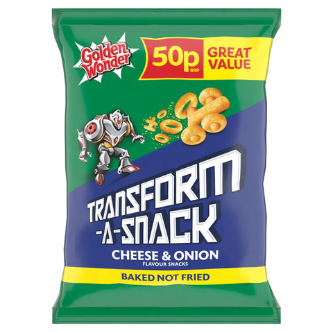 Golden Wonder Transform-A-Snack Cheese & Onion Flavour Snacks 27g (Pack of 30)