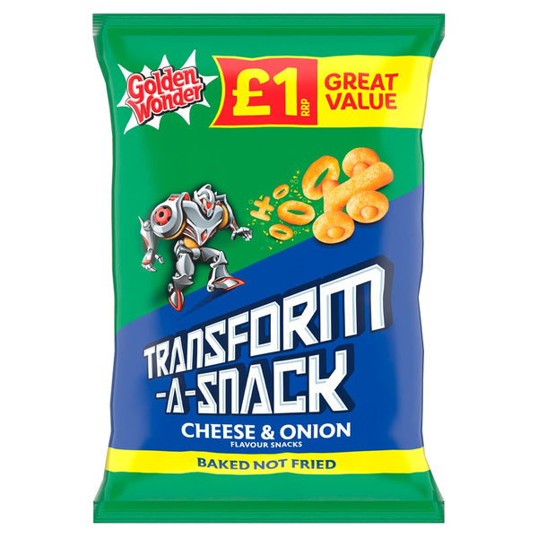 Golden Wonder Transform-A-Snack Cheese & Onion Flavour Snacks 56g (Pack of 18)