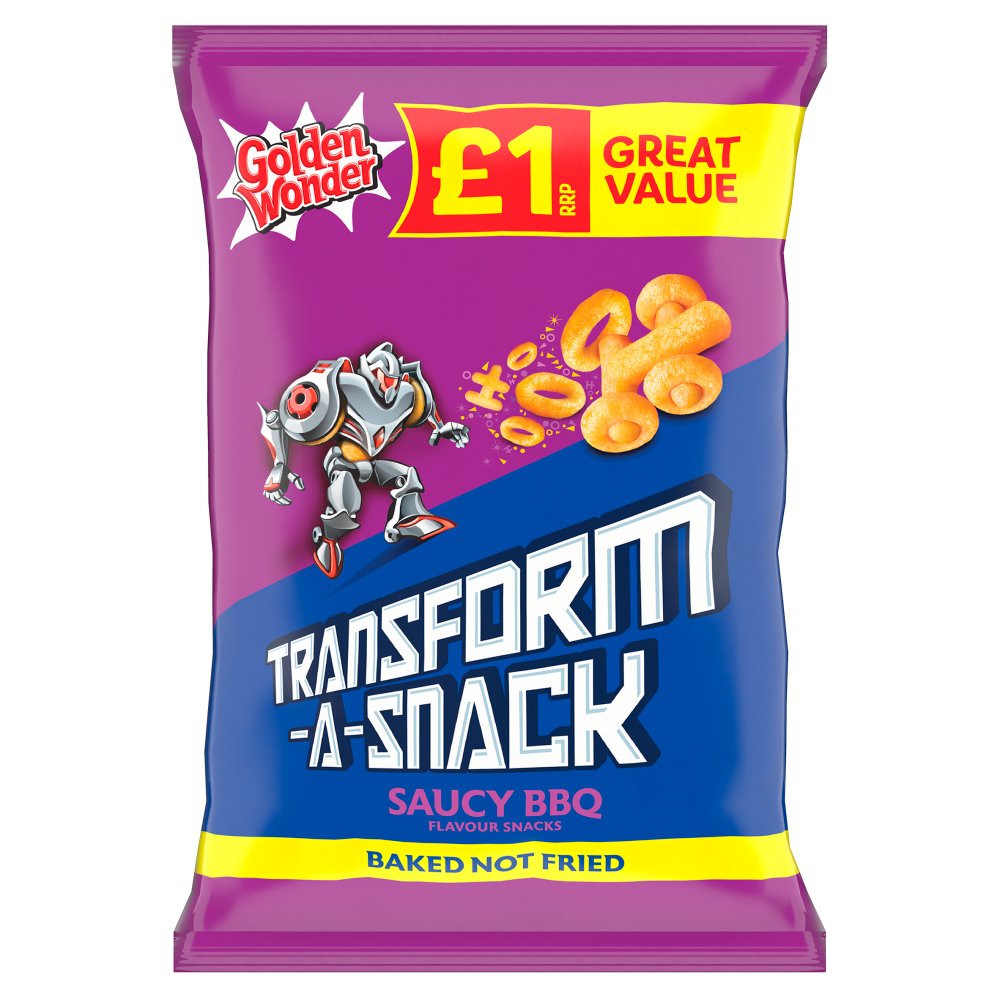 Golden Wonder Transform-A-Snack Saucy BBQ Flavour Snacks 56g (Pack of 18)
