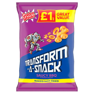Golden Wonder Transform-A-Snack Saucy BBQ Flavour Snacks 56g (Pack of 18)