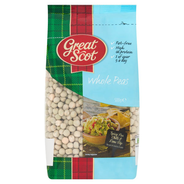 Great Scot Whole Peas 500g (Pack of 5)