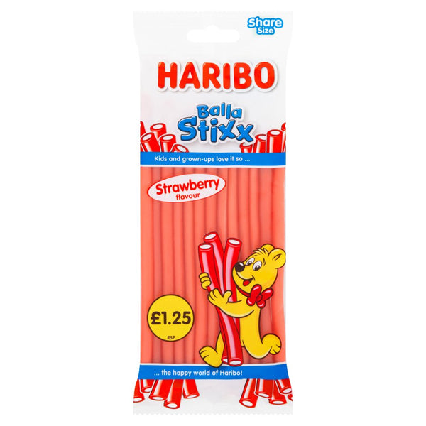 HARIBO Balla Stixx Strawberry Flavour 140g (Pack of 12)