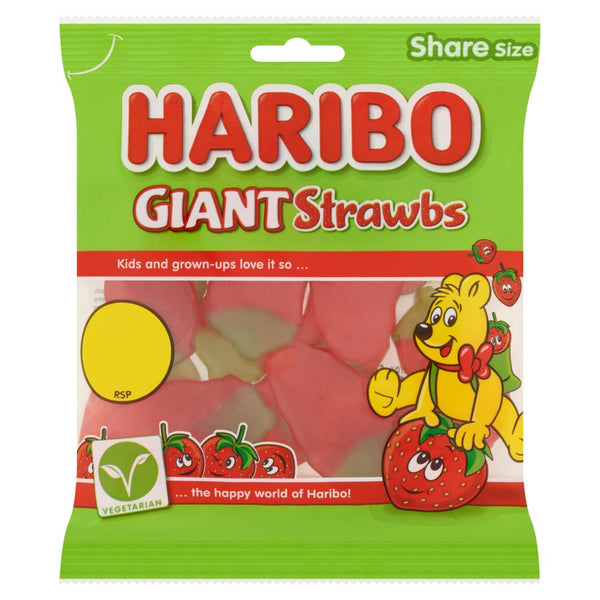 HARIBO Giant Strawbs 140g (Pack of 12)