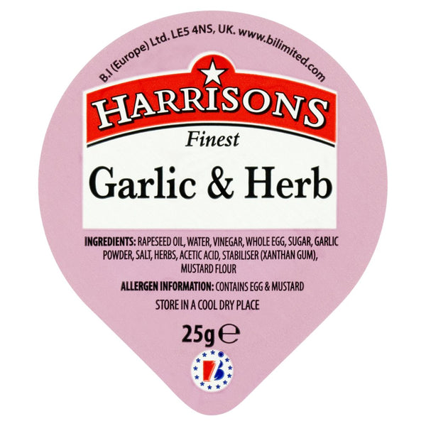 Harrisons Finest Garlic & Herb Dip Pots 100 x 25g (Pack of 1)