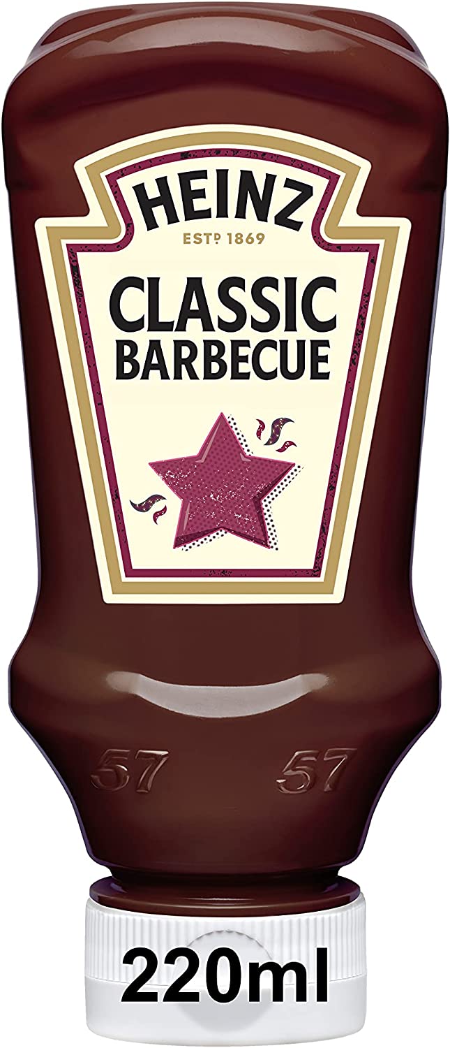 Heinz BBQ Sauce Top Down 220ml (Pack of 8)