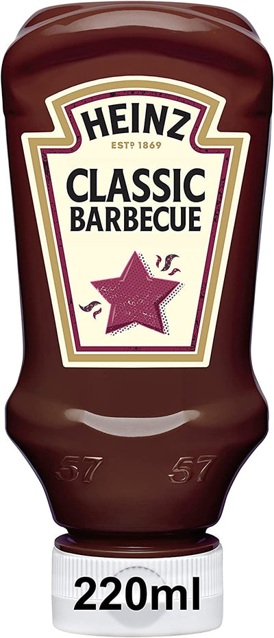 Heinz BBQ Sauce Top Down 220ml (Pack of 8)