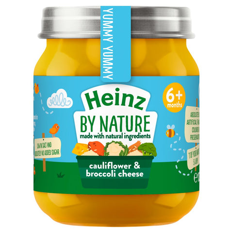 Heinz By Nature Cauliflower & Broccoli Cheese Baby Food Jar 6+ Months 120g (Pack of 6)
