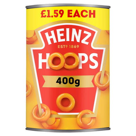 Heinz Hoops Shaped Pasta in Tomato Sauce PMP 400g (Pack of 24)