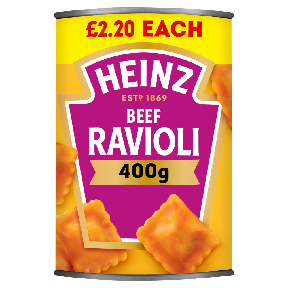 Heinz Beef Ravioli in a Juicy Tomato Sauce 400g (Pack of 6)