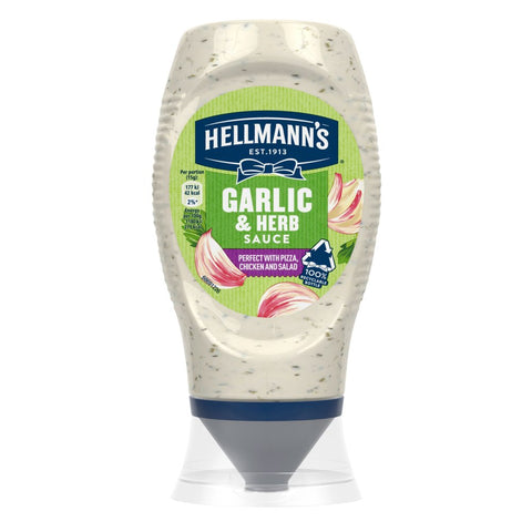 Hellmann's Garlic & Herb Creamy Sauce 250ml (Pack of 8)