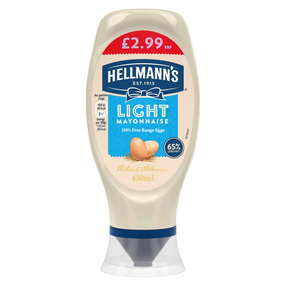 Hellmann's Mayonnaise Light 430ml  (Pack of 8)