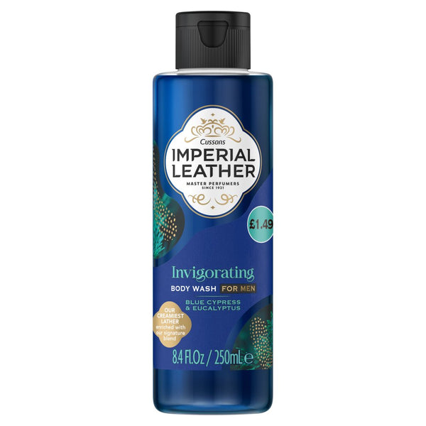 Imperial Leather Invigorating Body Wash for Men Blue Cypress & Eucalyptus 250ml (Pack of 6)