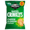 Jacob's Baked Crinklys Cheese & Onion Snacks 90g (Pack of 15)