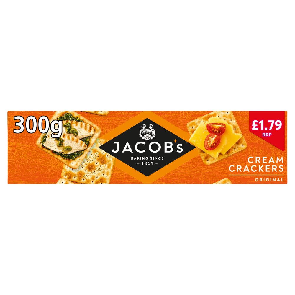 Jacob's Cream Crackers 300g (Pack of 12)