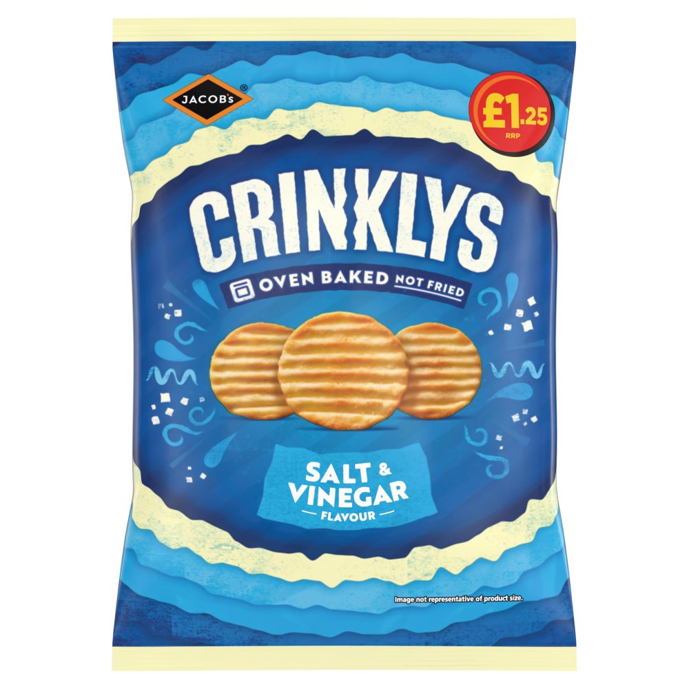 Jacob's Crinklys Salt & Vinegar Flavour 90g (Pack of 15)