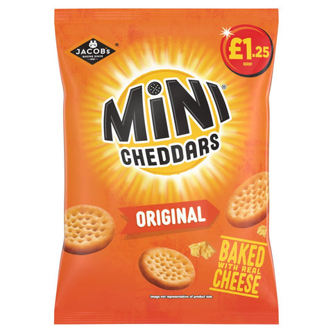 Jacob's Mini Cheddars Original Snacks 90g (Pack of 15)