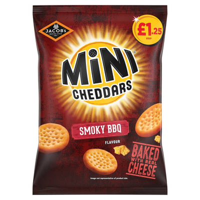 Jacob's Mini Cheddars Smoky BBQ Snacks 90g (Pack of 15)