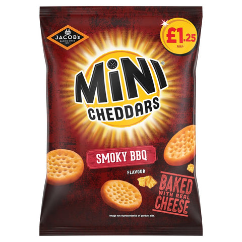 Jacob's Mini Cheddars Smoky BBQ Snacks 90g (Pack of 15)